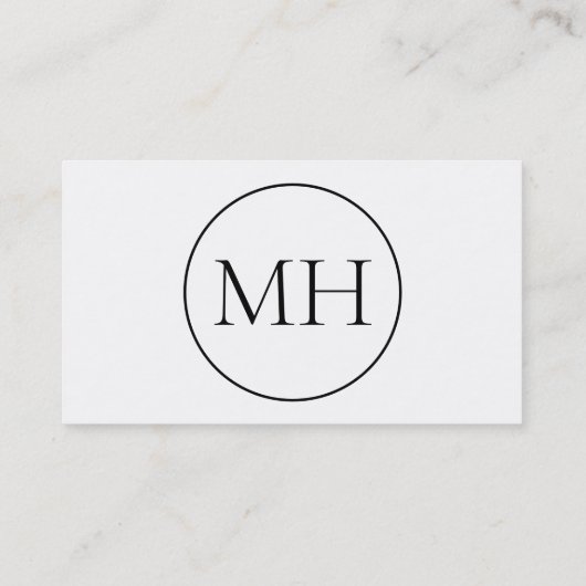 Carte De Visite Noir et blanc simples (Dos)