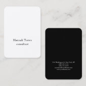 Carte De Visite Noir et blanc tendance Plaine créative moderne soi (Devant / Derrière)