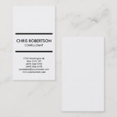 Carte de visite noir et blanc vertical (Devant / Derrière)