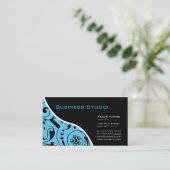 Carte de visite noir et bleu (Debout devant)