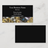 Carte De Visite Noir et collection de bijoux d'or (Devant / Derrière)