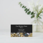 Carte De Visite Noir et collection de bijoux d'or (Debout devant)