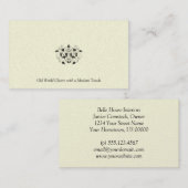 Carte de visite noir et en ivoire de perle (Devant / Derrière)