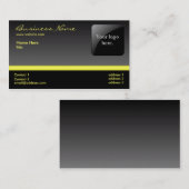 Carte de visite noir et jaune audacieux - avec le (Devant / Derrière)