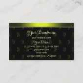 Carte De Visite Noir et Jaune flashy avec Monogram Professional (Dos)