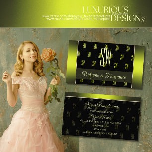 Carte De Visite Noir et Jaune flashy avec Monogram Professional