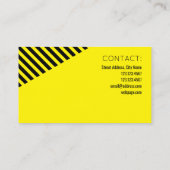 Carte De Visite Noir et jaune modernes géométriques de style (Dos)