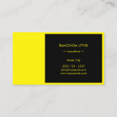 Carte De Visite Noir et Jaune Simple Moderne (Dos)