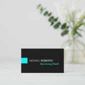 Carte De Visite Noir et maître nageur d'entraîneur d'instructeur (Debout devant)