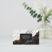 Carte De Visite Noir et Marbre blanc (Debout devant)