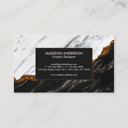 Carte De Visite Noir et Marbre blanc (Dos)