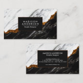 Carte De Visite Noir et Marbre blanc (Devant / Derrière)
