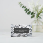 Carte De Visite Noir et Marbre blanc Stonemason Architect (Debout devant)