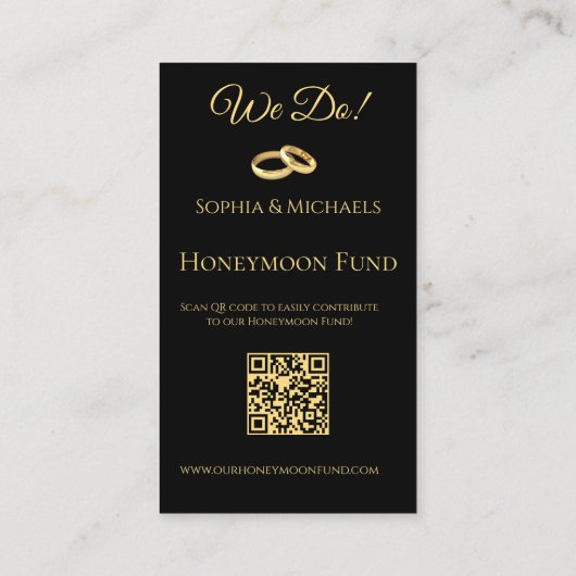 Carte De Visite Noir et Mariage d'or - Registre- (Dos)