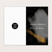 Carte de visite noir et or (Extérieur déplié)