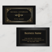 Carte De Visite Noir et or (Devant / Derrière)