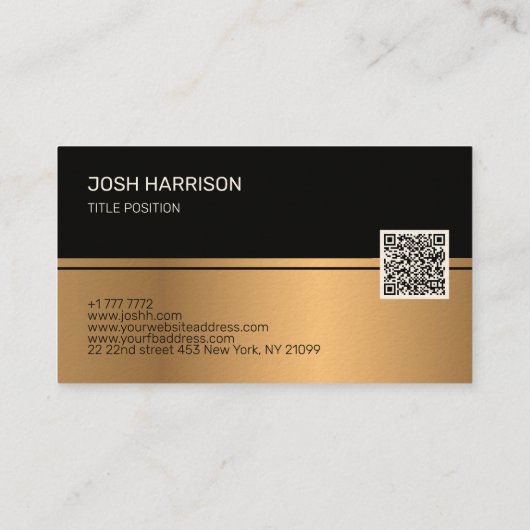 Carte de visite noir et or (Dos)