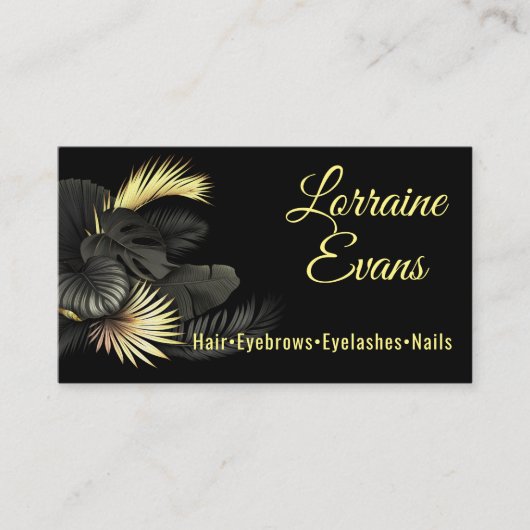 Carte De Visite Noir et Or. (Devant)