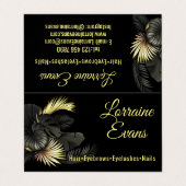 Carte De Visite Noir et Or. (Extérieur déplié)