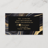 Carte De Visite Noir et or Agate Marbre Clou Artiste (Dos)