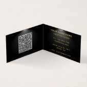 Carte de visite noir et or avec code QR (Intérieur)