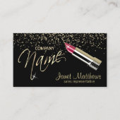 Carte De Visite Noir et or avec Lipstick (Devant)
