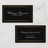 Carte De Visite Noir et or classique (Devant / Derrière)
