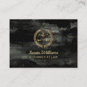 Carte De Visite Noir et or d'aquarel de mandataire d'avocat (Devant)