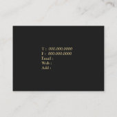 Carte De Visite Noir et or d'aquarel de mandataire d'avocat (Dos)