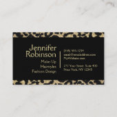 Carte De Visite Noir et or de léopard de parties scintillantes (Dos)