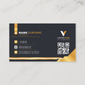 Carte de visite noir et or de luxe (Dos)