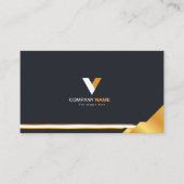 Carte de visite noir et or de luxe (Devant)