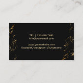 Carte De Visite Noir et or de mandala de fleur de Lotus (Dos)