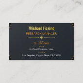 Carte De Visite noir et or élégant nous acceptons bitcoin et eth (Dos)