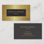 Carte De Visite Noir et or élégants (Devant / Derrière)