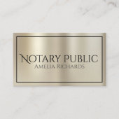 Carte De Visite Noir et Or moderne Elégant Notaire Public (Devant)