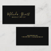 Carte De Visite Noir et or moderne professionnel (Devant / Derrière)