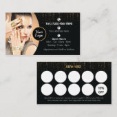 Carte de visite noir et or pour le salon à ongle (Devant / Derrière)