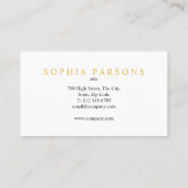 Carte De Visite Noir et or professionnel simple et moderne (Dos)