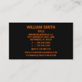 Carte de visite noir et orange (Dos)