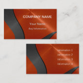 Carte De Visite Noir et orange Luxury Metallic 2 (Devant / Derrière)