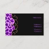 Carte de visite noir et pourpre élégant (Dos)
