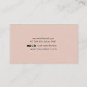 Carte de visite noir et rose de feuille d'or (Dos)