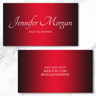 Carte De Visite Noir et Rouge Élégant Ombré