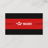 Carte De Visite Noir et Rouge moderne Personnalisé (Dos)