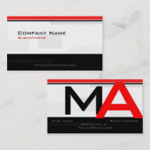 Carte De Visite Noir et rouge modernes faits sur commande de (Devant / Derrière)