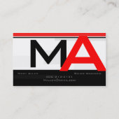 Carte De Visite Noir et rouge modernes faits sur commande de (Dos)