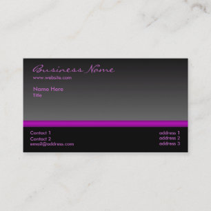 Carte de visite noir et violet audacieux