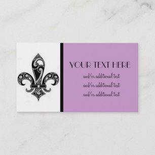 Carte De Visite Noir et White Fleur De Lis