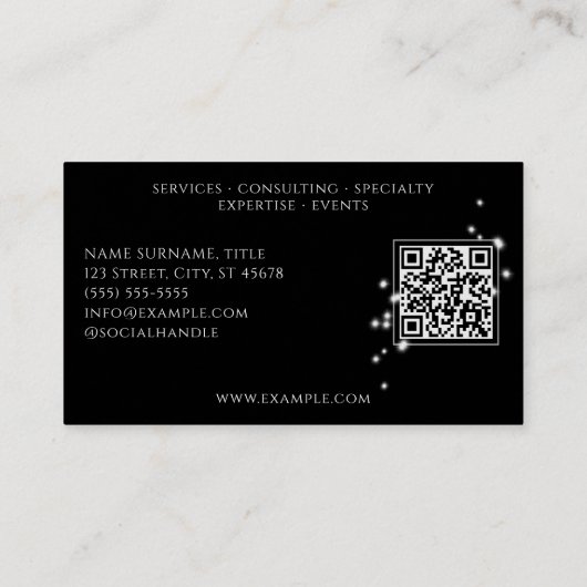 Carte De Visite Noir étoile (Dos)